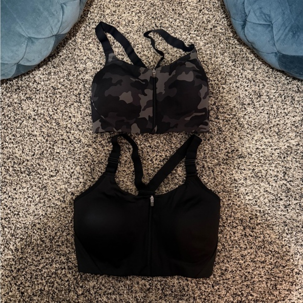 All in Motion Black and Gray Camouflage Sports Bras